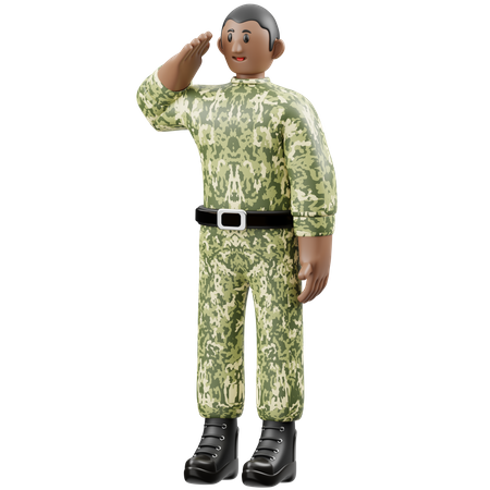 Soldiers Salute  3D Illustration