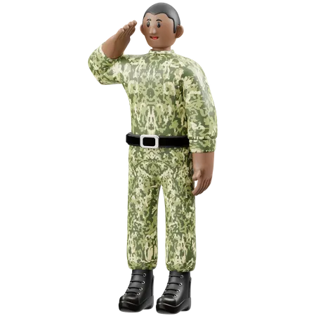 Soldiers Salute  3D Illustration