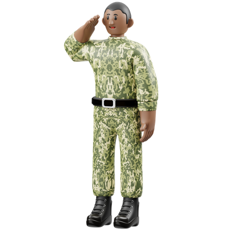 Soldiers Salute 3D Illustration