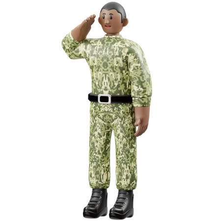 Soldiers Salute 3D Illustration
