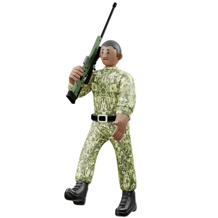 Soldiers Take Up Arms 3D Illustration