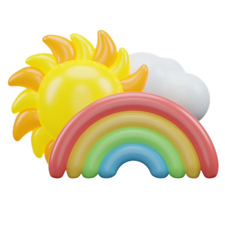 Arcoiris soleado  3D Icon