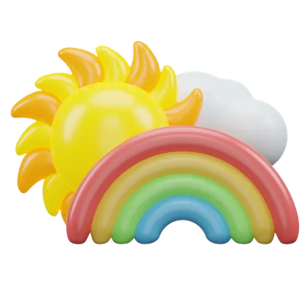 Arcoiris soleado  3D Icon