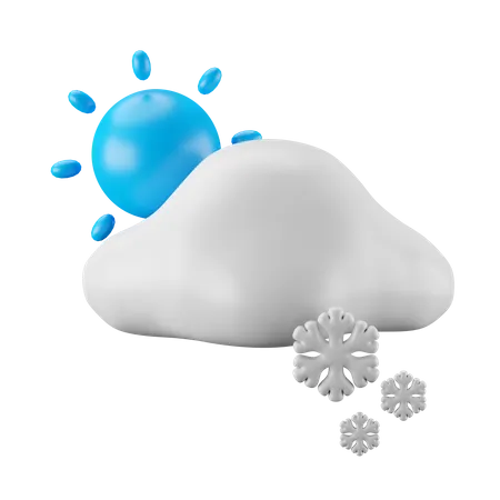 Soleado y nevado  3D Icon