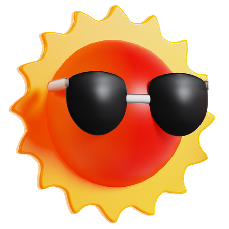 Soleil avec des lunettes  3D Icon