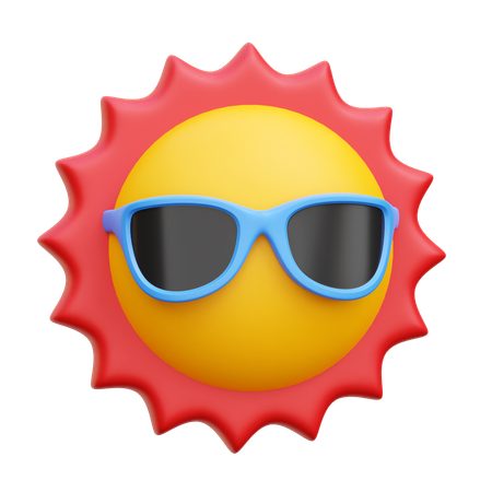 Soleil avec des lunettes  3D Icon