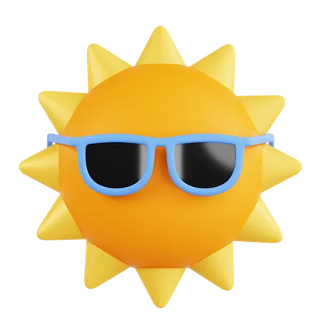 Soleil avec des lunettes  3D Icon