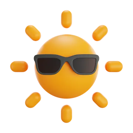 Soleil avec des lunettes  3D Icon