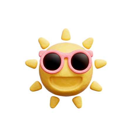 Soleil avec des lunettes de soleil  3D Icon