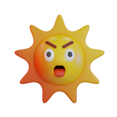 Emoji choquant au soleil  3D Icon