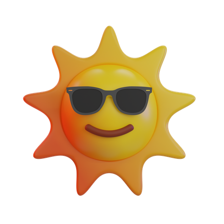 Soleil cool emoji  3D Icon
