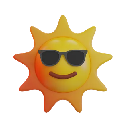 Soleil cool emoji  3D Icon