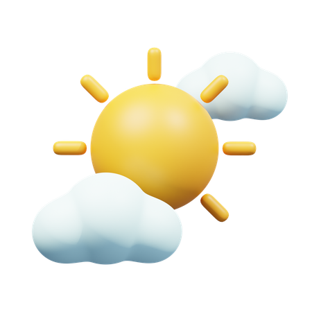 Soleil et nuage  3D Icon