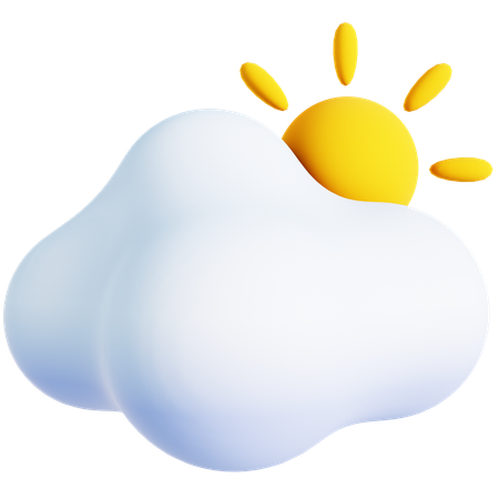 Soleil et nuage  3D Icon