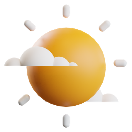 Soleil et nuage  3D Illustration