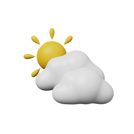 Soleil et nuage  3D Illustration