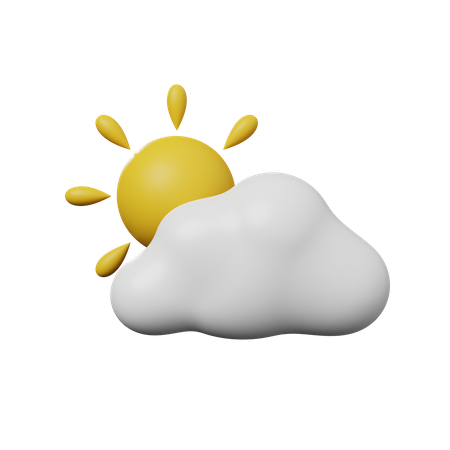 Soleil et nuage  3D Illustration