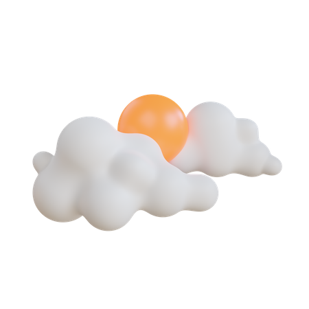Soleil et nuage  3D Icon