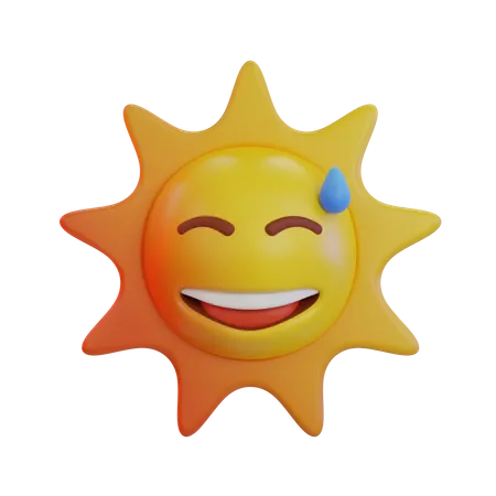 Emoji qui rit au soleil  3D Icon
