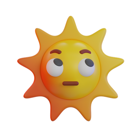 Soleil, yeux qui roulent, emoji  3D Icon