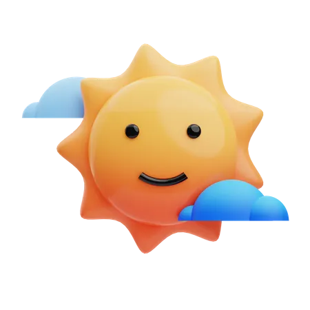 Soleil, smiley  3D Illustration