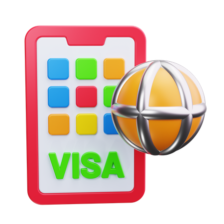 Solicitud de visa  3D Icon