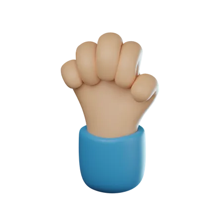 Geste de la main du poing de solidarité  3D Icon