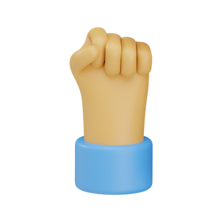 Solidarity fist hand gesture 3D Icon