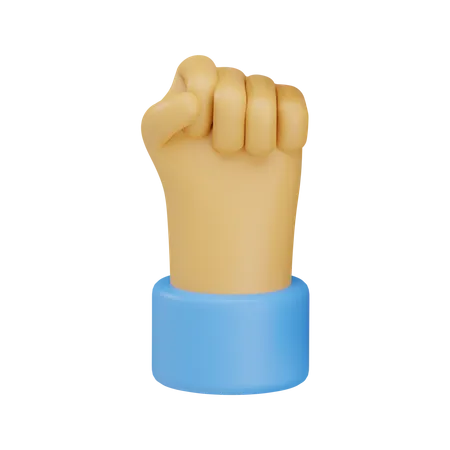 Solidarity fist hand gesture  3D Icon
