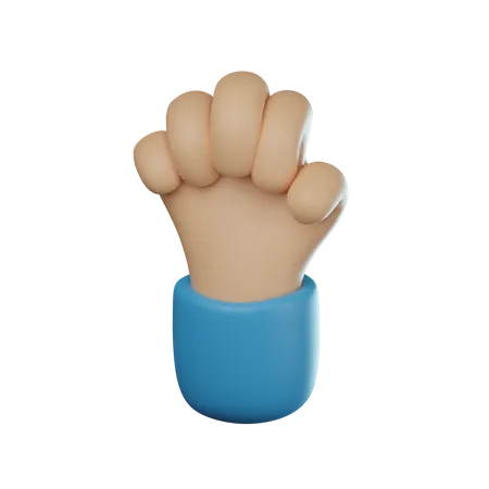 Solidarity Fist Hand Gesture  3D Icon