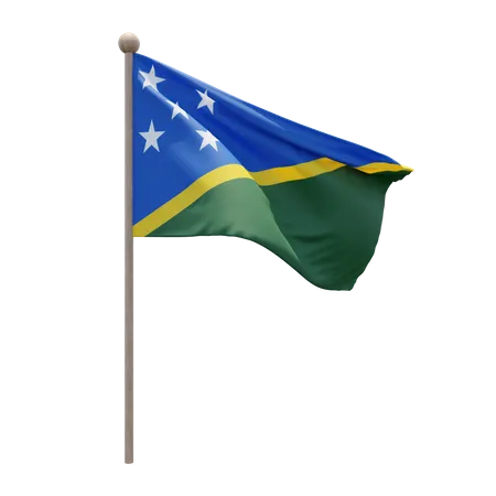 Solomon Islands Flagpole  3D Illustration