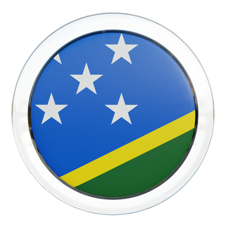 Solomon Islands Round Flag  3D Icon