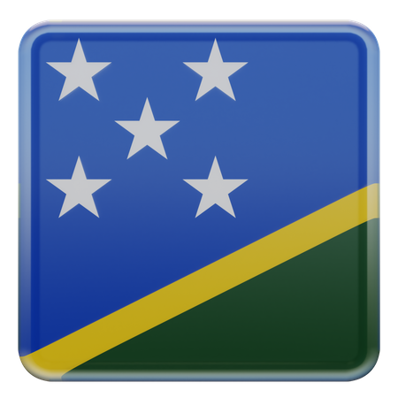 Solomon Islands Square Flag  3D Icon