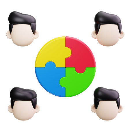 Solución de equipo  3D Icon