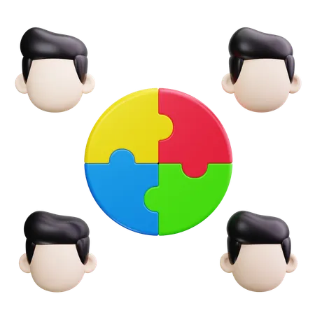 Solución de equipo  3D Icon