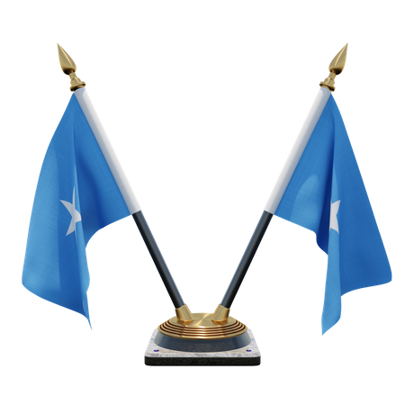 Somalia-Doppel-Tischflaggenständer  3D Flag