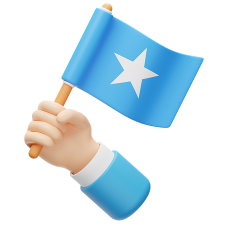 Somalia Flag Hand Flag  3D Icon