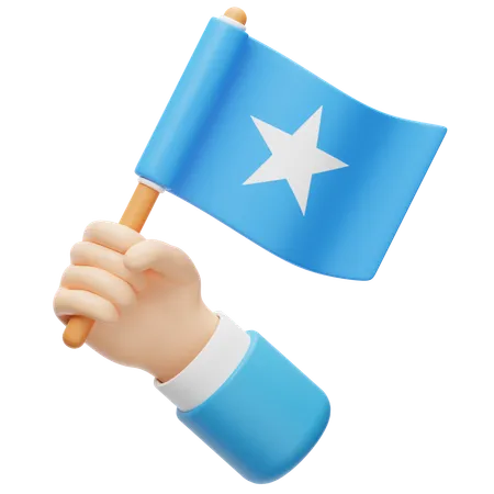 Somalia Flag Hand Flag  3D Icon