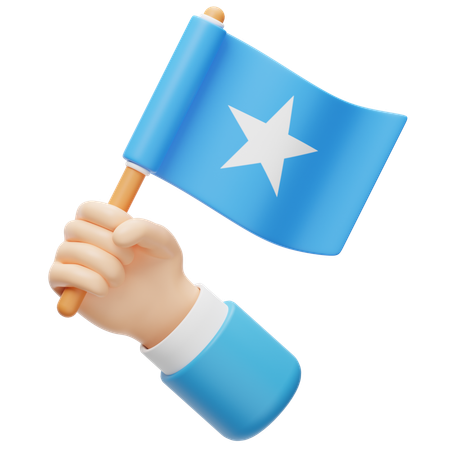 Somalia Flag Hand Flag  3D Icon