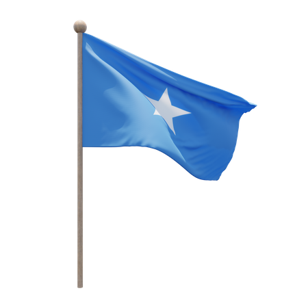 Somalia Flag Pole  3D Flag