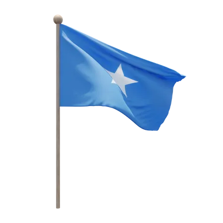 Somalia Flag Pole  3D Flag