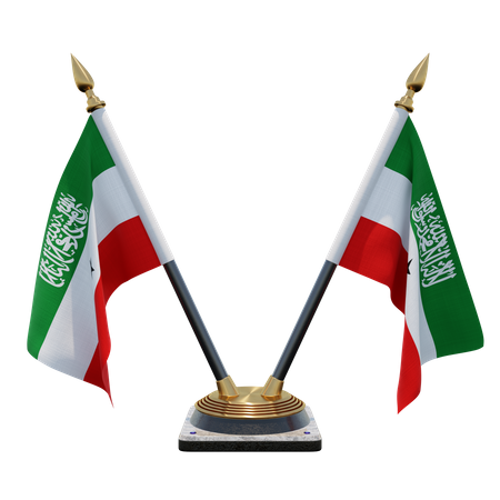 Porte-drapeau à double bureau du Somaliland  3D Flag