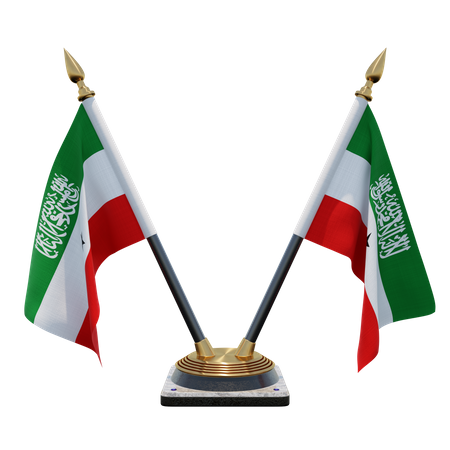 Somaliland Double (V) Desk Flag Stand  3D Icon