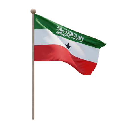 Somaliland Flag Pole  3D Flag
