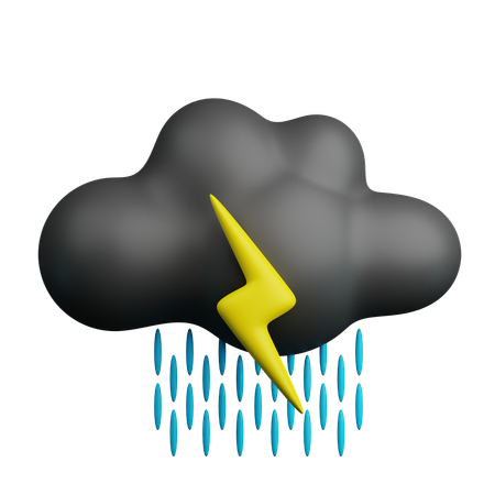 Pluie de tonnerre sombre  3D Icon