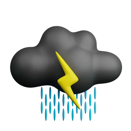 Pluie de tonnerre sombre  3D Icon