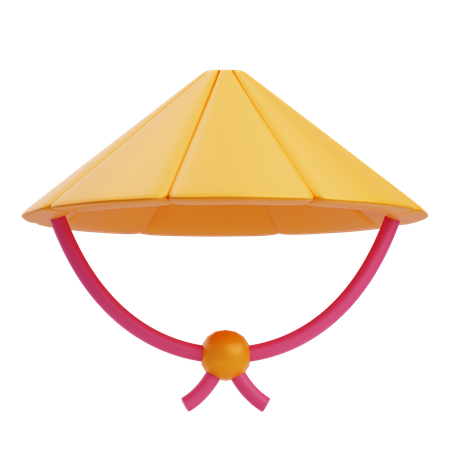 Sombrero de bambú  3D Icon
