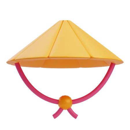 Sombrero de bambú  3D Icon