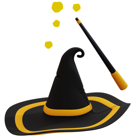 Sombrero de bruja místico para Halloween  3D Icon