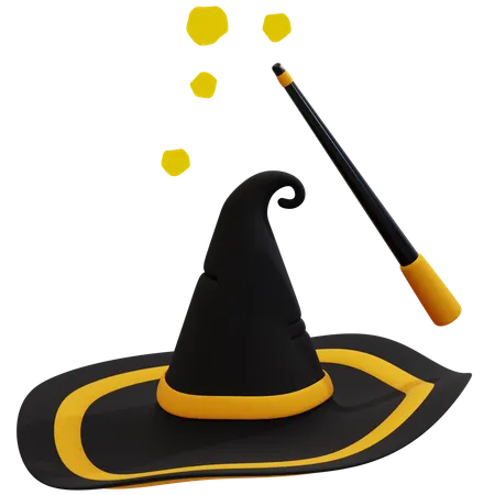 Sombrero de bruja místico para Halloween  3D Icon